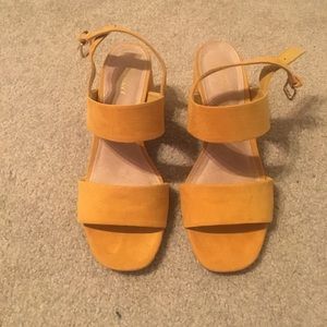 Mustard Yellow Strappy Heeled Sandals